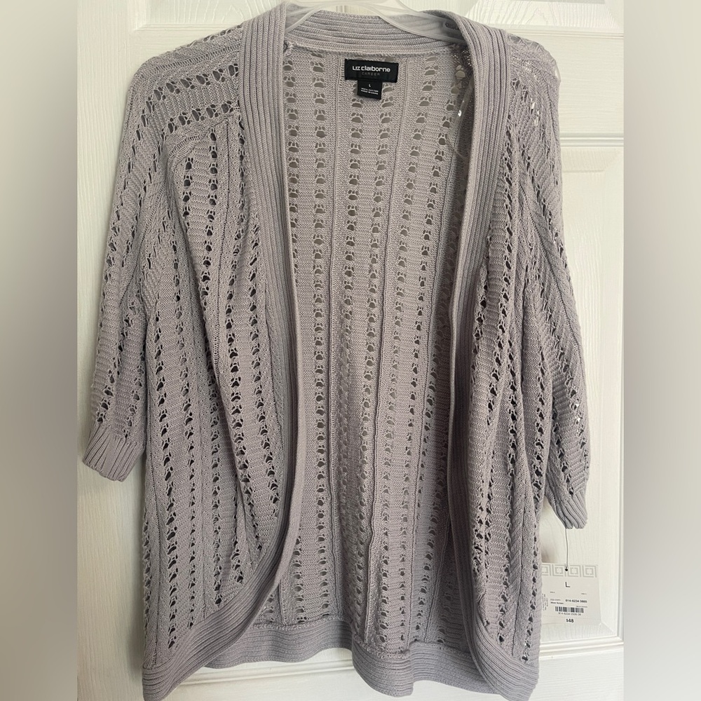 Liz Claiborne women’s gray cardigan-large